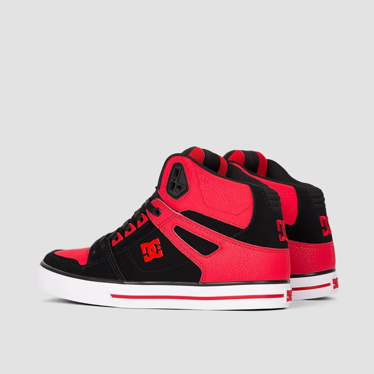 DC Pure High-Top WC Shoes - Fiery Red/White/Black - Image 3
