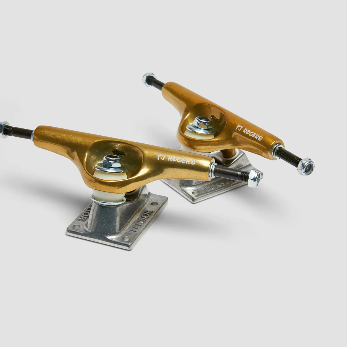 Tensor Aluminum Trippy Character 5.5 Skateboard Trucks 1 Pair TJ Rogers Gold/Raw - 8.25" - Image 4