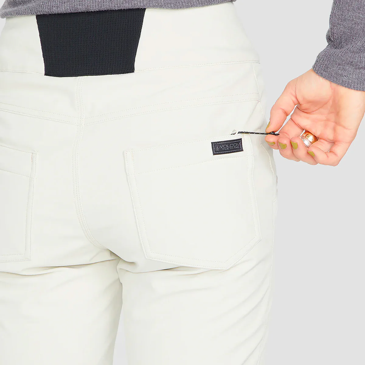 Volcom Battle Stretch HR Snow Pants Off White - Womens - Image 4