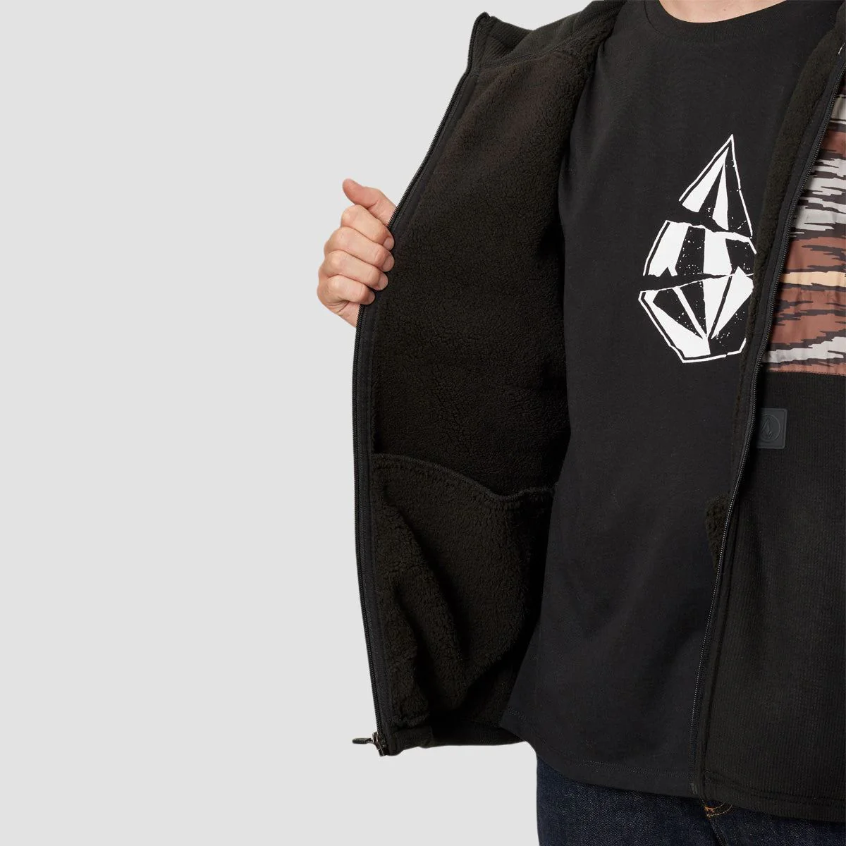 Volcom Muzzer Tripper Lined Fleece Bark Brown - Image 3